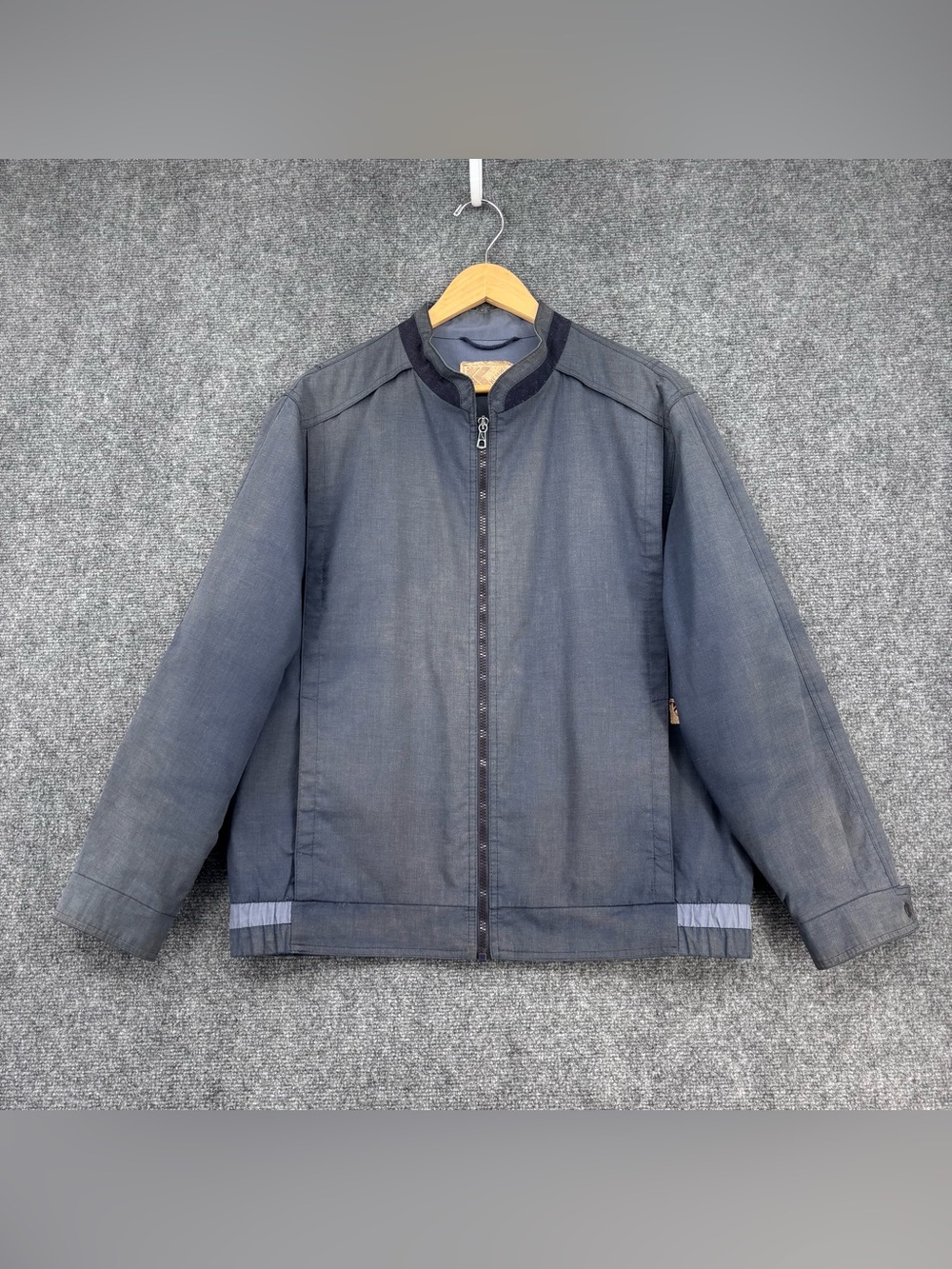 VINTAGE Kempel Blue Full Zip Jacket German Workwear Hipster Mens XL